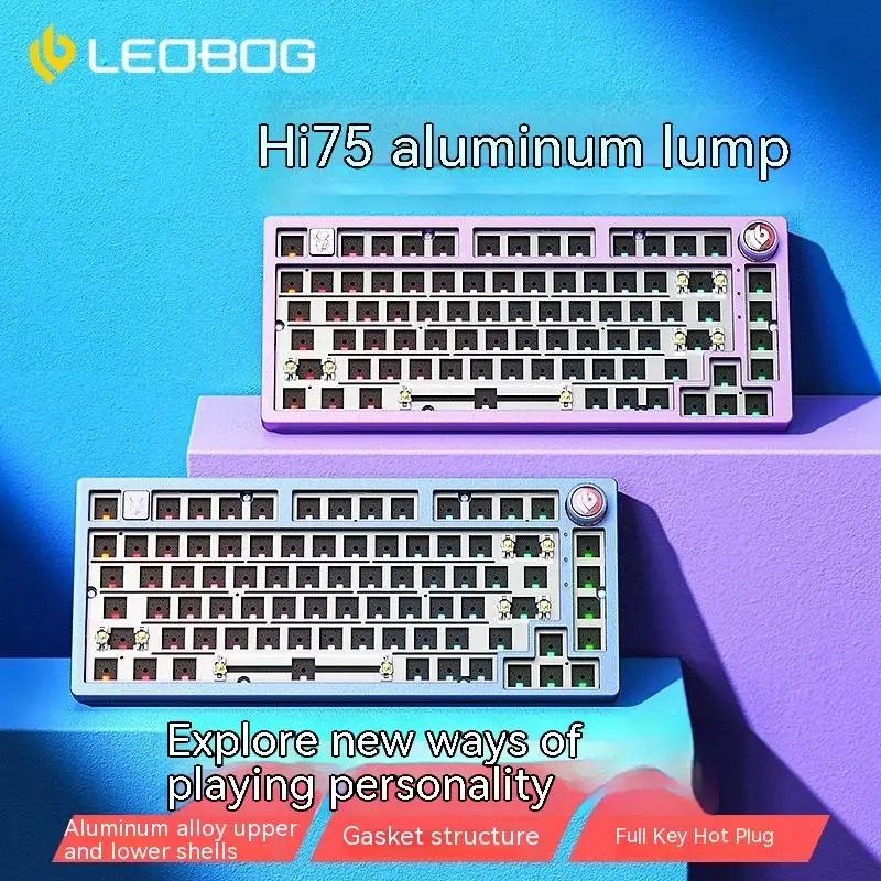 LEOBOG-Hi75メカニカルキーボードキット,アルミニウム多機能ノブ 