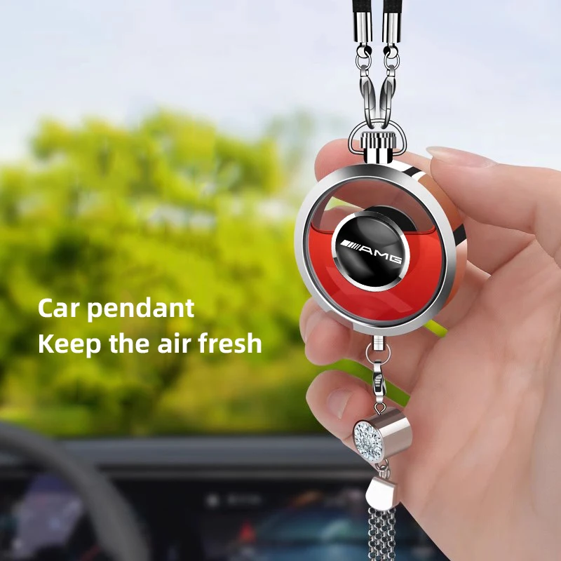 AMG Logo Car Interior Perfume Pendant Air Freshener Scent Bottle