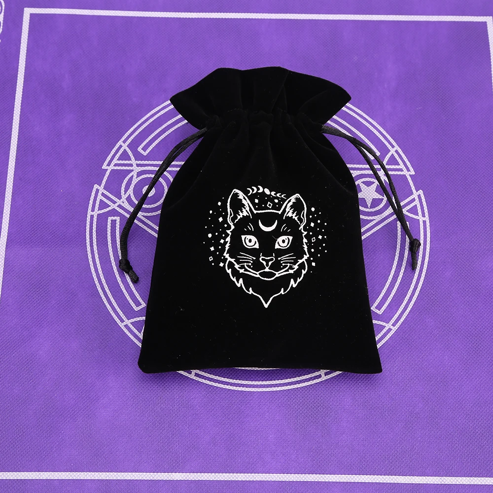 Bolsa de Terciopelo para Guardar Tarot, 13x18 cm, con Cordón, para Juegos de Mesa, Cartas, Bordado, Suministros de Brujería para Altar
