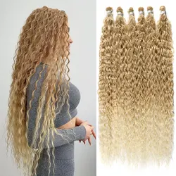 Synthetic Curly Hair Bundles Water Wave Extensions Weave（9PCS For One Head）Anjo Plus Heat Resistant Fiber High Quality Hair