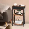 Printer Stand with Storage Bag Under Desk Printer Table on Wheels 2 Tier Small Desktop Rolling Stand Shelf  (Brown) 4