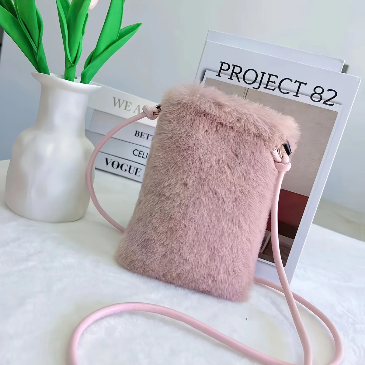 Women Handbags Fashion Plush Shoulder Bags Large Capacity Crossbody Bags for Women Phone Purse Small Flap For Autumn and Winter 6