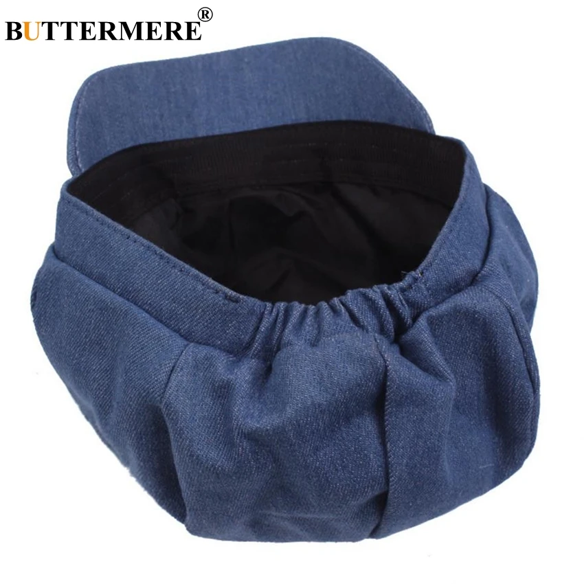 BUTTERMERE Newsboy Cap Women Denim Octagonal Cap Baker Boy Hat Beret Female Spring Summer Cotton French Painter Hat