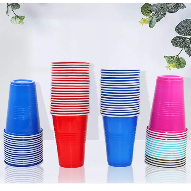 Plastic Cups 16-Ounce 50 Pack For Drinks BBQ Picnics