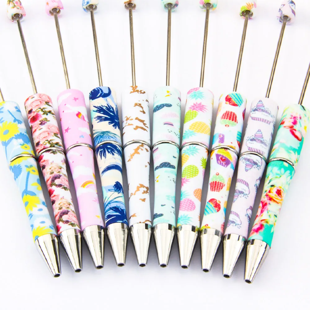 Kovict Printed Plastic Bead Pens 20~100Pcs Leopard Ballpoint Black Ink DIY Personalized Office Writing Supplie Stationery