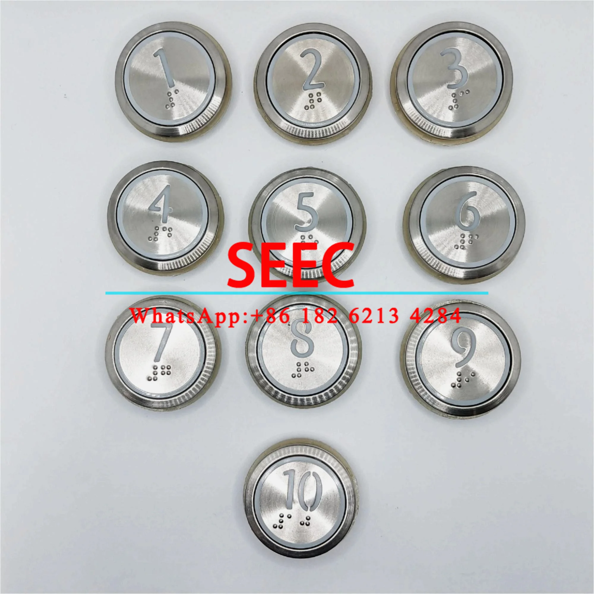 SEEC Elevator COP Push Button KM863233H03 863233H03 863233 H03 1~10 Use For Kone Lift Spare Parts With Braille White Light