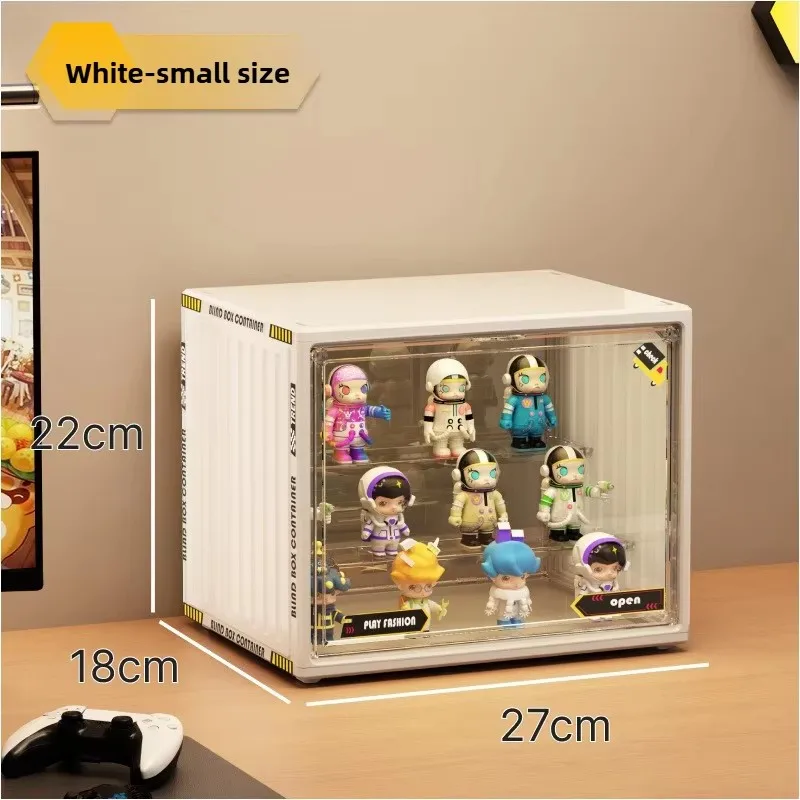 For Pop Mart 3-Tier Acrylic transparent Display Case - Dustproof Step Shelf for Anime Cars, Action Figures & Jewelry Organizer