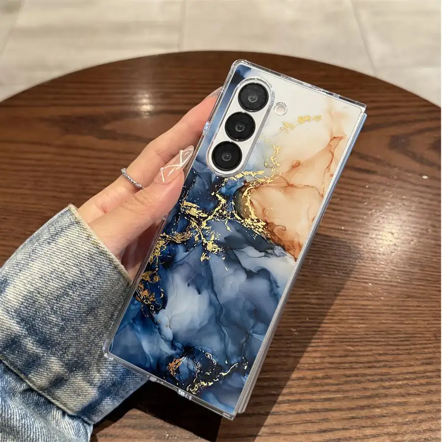 Transparent Soft Phone Cover with Marble Pattern Design