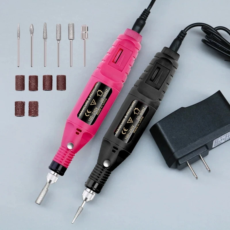 LULAA USB 휴대용 전기 네일 샌더 네일 드릴 머신 매니큐어 세트 용 밀링 커터 젤 폴란드어 리무버 키트 도구