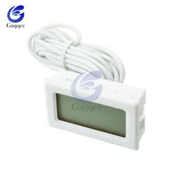 LED Digital Thermometer with 2M Probe and Temperature Sensor (White With 2M Cable)