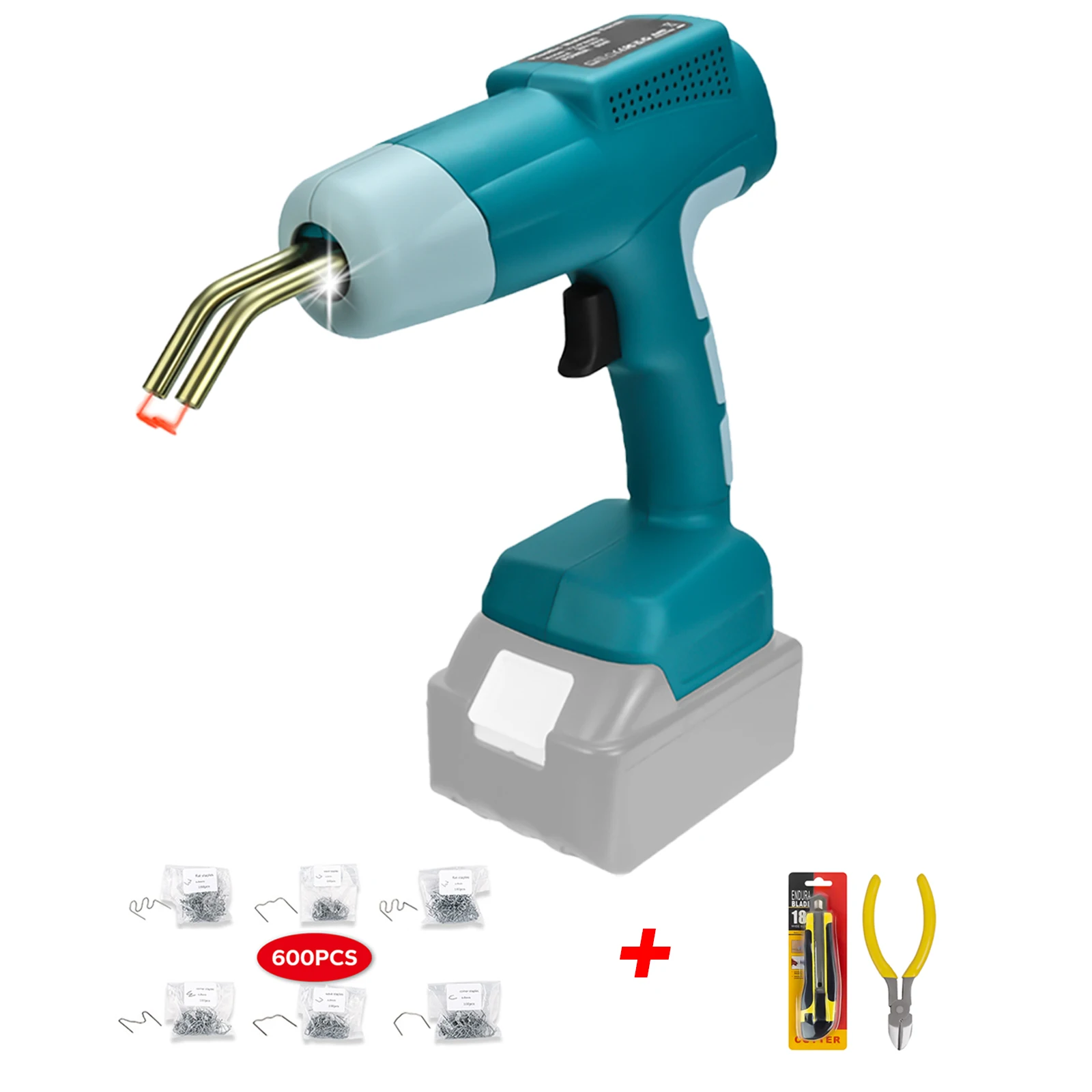 Cordless Plastic Welding Gun for Makita 18V 20V Li-ion Battery Welder Machine Hot Stapler with 600pcs Nails Plastic Welding Kit 100w heat gun with 200pcs welding nails plastic welding machine 110 220v repair tool fast welder