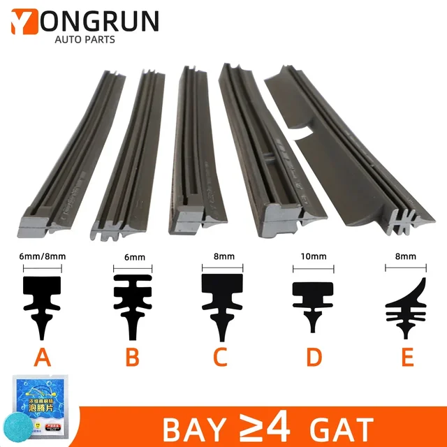 Car Wiper Rubber Strips Refill Wiper Blade Replacement Parts All Types Seasons Windshield Wiper Blades Blade Soft Car Accessorie