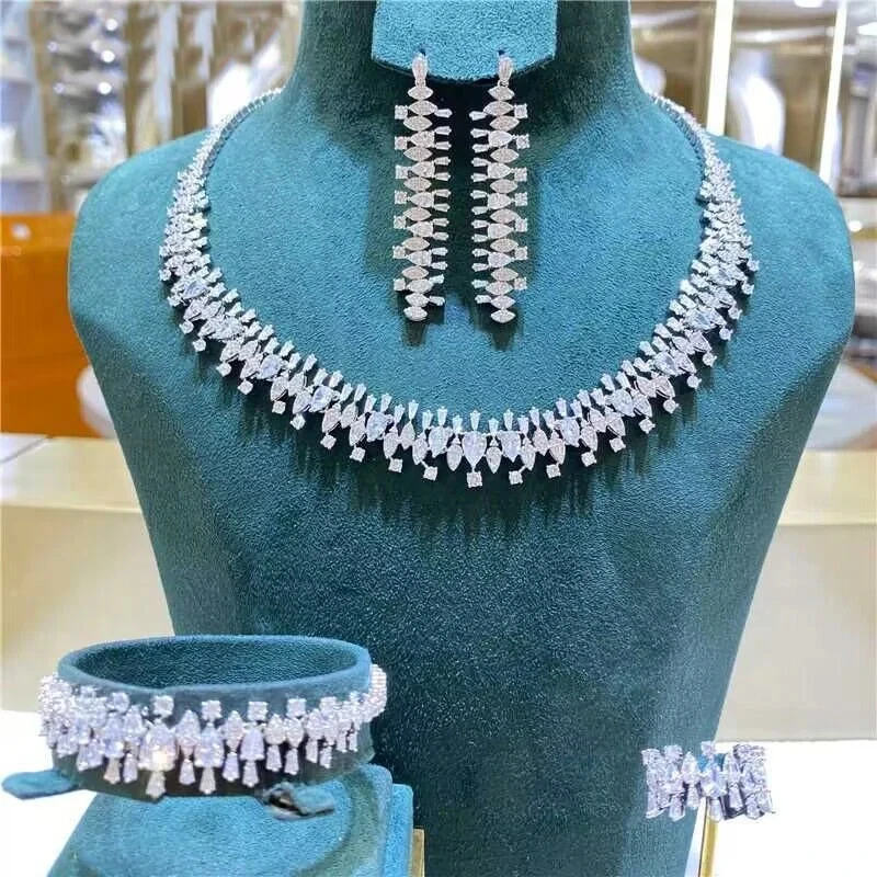 

GODKI Long Necklace Sets for Women Water Drop Cubic Zirconia Jewellery Set Dubai Saudi Party Engagement Accessory Drop Shipping