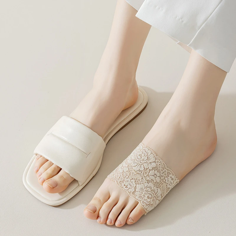 2pcs Forefoot Pads for Women High Heel Anti-slip Half Insoles Five Toes Summer Breathable Pain Relief Inserts Feet Care Cushions