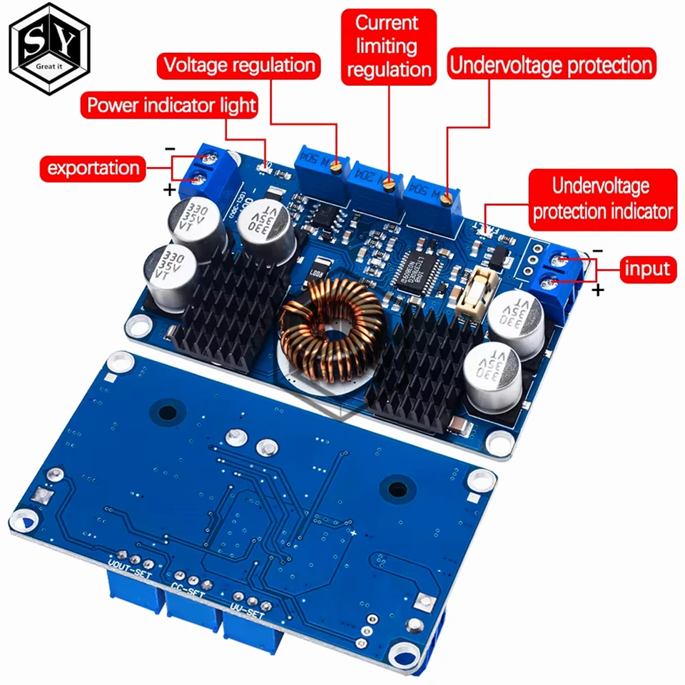 LTC3780 DC-DC 5V-32V a 1V-30V 10A Regulador reductor automático, módulo