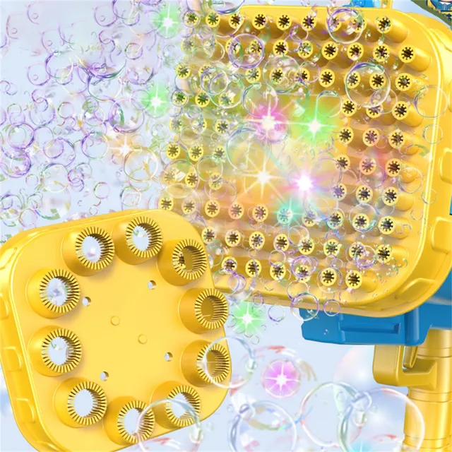 Upgraded Bubble Machine Bubble Machine With Light Bubble Solution 80 Holes Bubble Machine For Soft Plastic Unisex Kinder 6