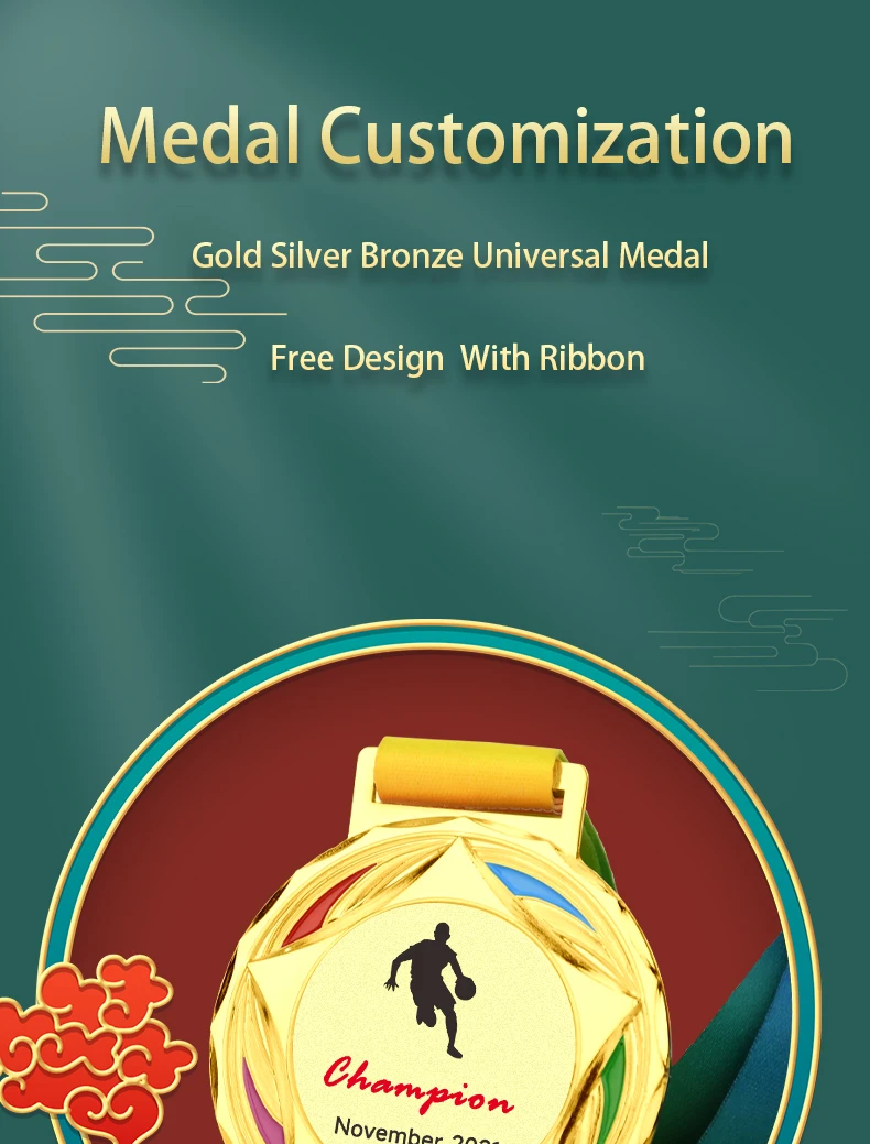 Description Picture 2 of itemBlank Medals Metal Award Medals with Neck Ribbon Gold Silver Bronze Generic Medal For Any Competition Sports Souvenir Free Print