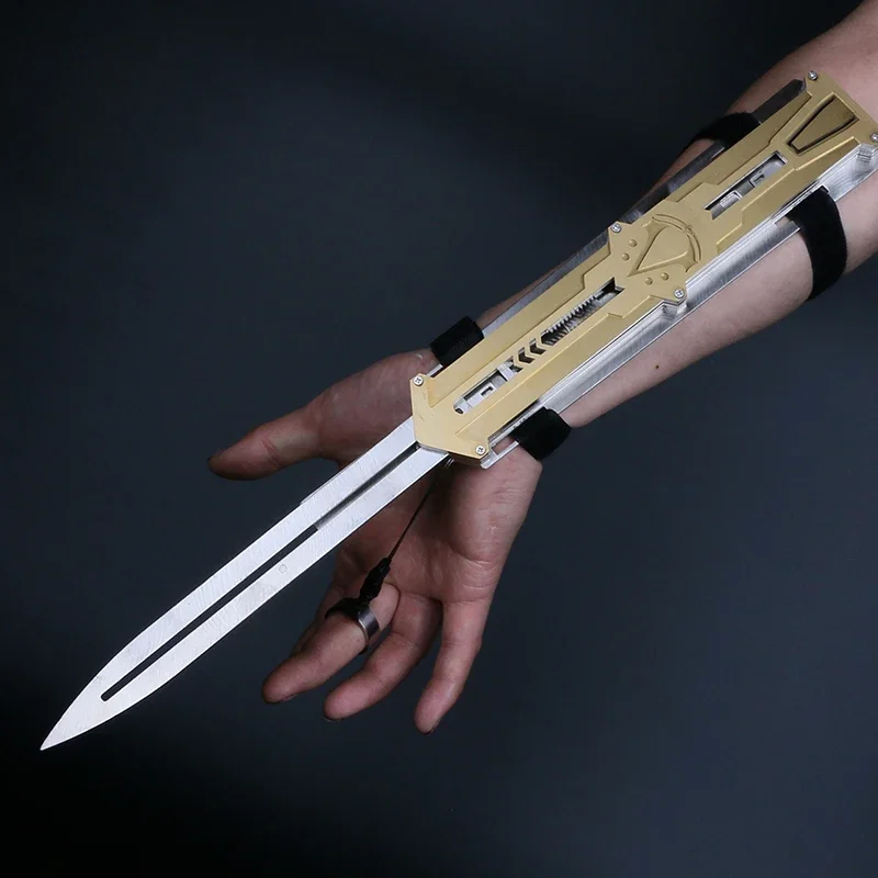 

Metal Blade Hidden Blade Sleeve Sword Action Figure Hidden Blade Stainless Steel Weapon Sleeve Sword Can Pop Up Kids Toys