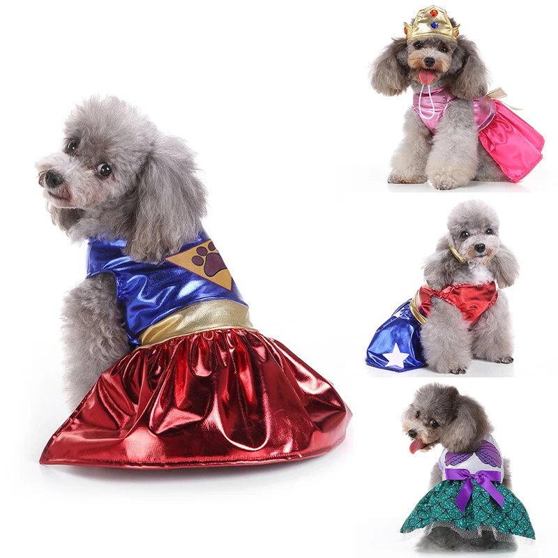 Pet Dog Dress Halloween Super Claw Skirt Cat Princess Dress Up Outfit Chihuahua Yorkie Party Funny Cosplay Clothes Pet Costume