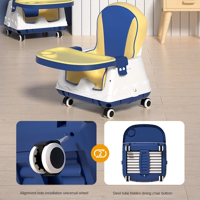 0-36Months Baby Dining Chair Eat Foldable Portable Home Baby Learning Chair Children\'s Multi-functional Dining Table Chair Seat