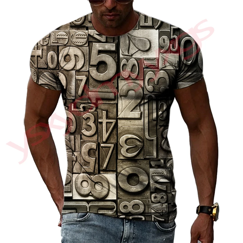 Industrial Skeleton Steel Metal Texture Creative Design Hip Hop Style Trend Men T-shirts HD 3D Print Round Neck Short Sleeve Top