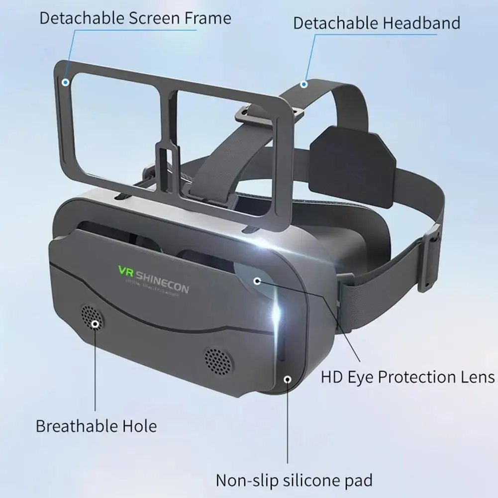 VR Glasses Headset 3d Virtual Reality Gaming Dual Adjustable Focal Lengths For 4.5-7.0 Inch Smartphones