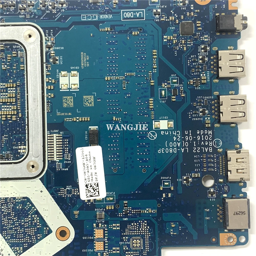 Usado Cn0n7gmf 0n7gmf N7gmf para Dell Inspiron 5565 Computador Portátil Placa-mãe Bal22 La-d803p Mainboard A12-9700p Cpu - Imagem 5