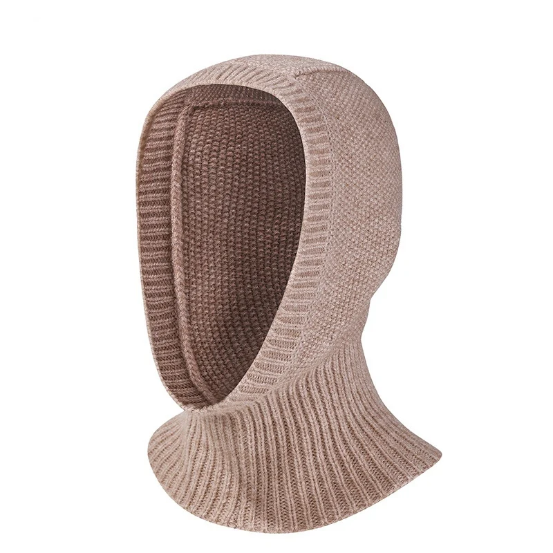 

Knitting Elasticity Windproof Keep Warm Scarves Balaclava Autumn Winter Outdoor Solid Color Hats For Women Knitted Hat