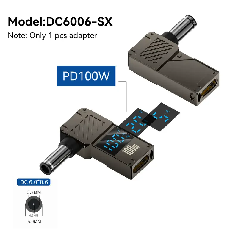 PD100W Type-C to DC Plug Converter USB C to DC Laptop Charging Adapter Power Charger Connector Tip for Lenovo Thinkplus HP DELL - Image 12