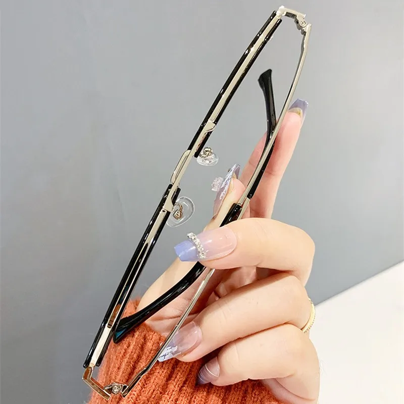 Men Anti-glare Glasses Transparent Computer Glasses Male Anti-blue Light Double Beam Frame Flat Mirror Eyeglasses For Drivers