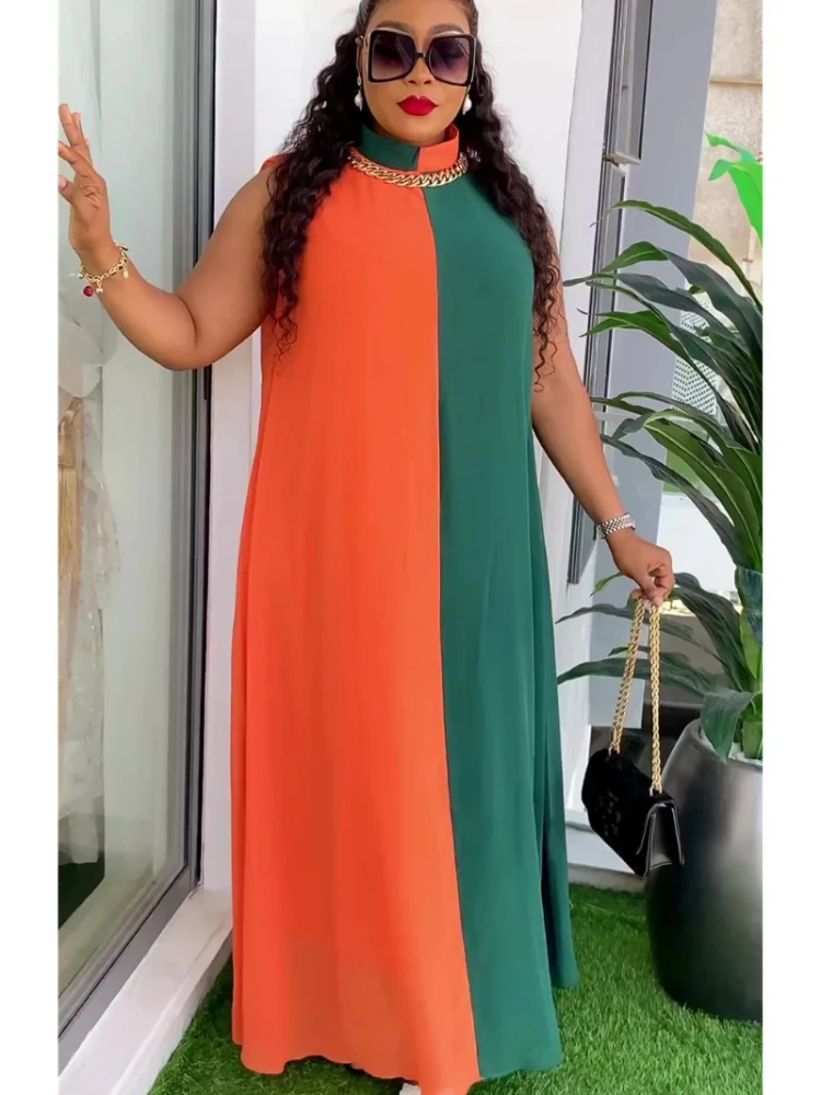 African Maxi Dresses For Women 2024 Plus Size Evening Party Long Dress Africa Clothing Elegant Kaftan Muslim Chiffon Dress