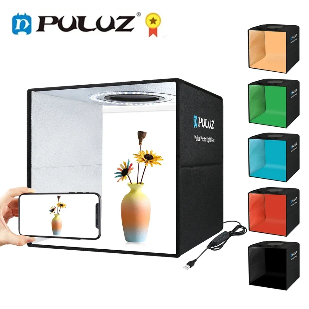Photo Studio Lightbox 30CM PULUZ Dimmable Light Box For Photo Photography Studio Shooting Tent Box Kits 6/12 Colors Background photo studio box photo studio light tent