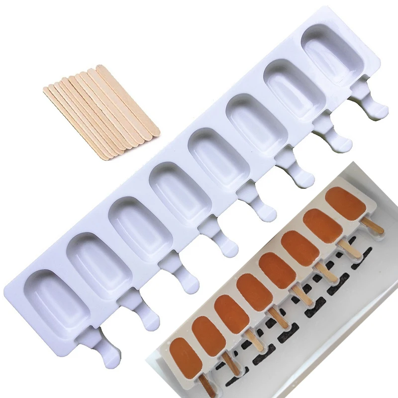 

Ice Cream Molds Silicone Food Grade Ice Pop Cube Popsicle Mold With Sticks Dessert DIY Magnum Cake Mold Ice Cream Maker