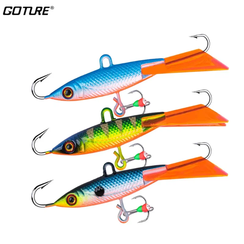 Fishing Lure Carp Fishing Bait Goture 1pc Winter Ice Fishing Lure Balancers 5.8cm 9g Ice Jig Artificial Wobblers Bait for Trout Bass Pike Carp