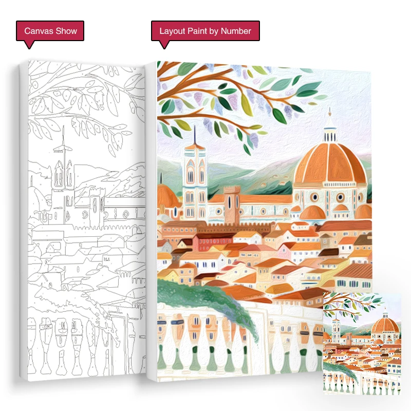 Painting By Numbers Draw Landscape City Decorative Paintings Handicraft Paintings Wall Decor