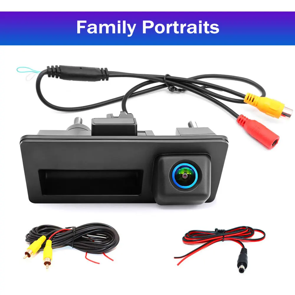 4K AHD 1080P For Audi VW Passat CC Golf Polo Jetta Cayenne Tiguan Skoda Octavia Dynamic Trajectory Trunk Handle Rear View Camera