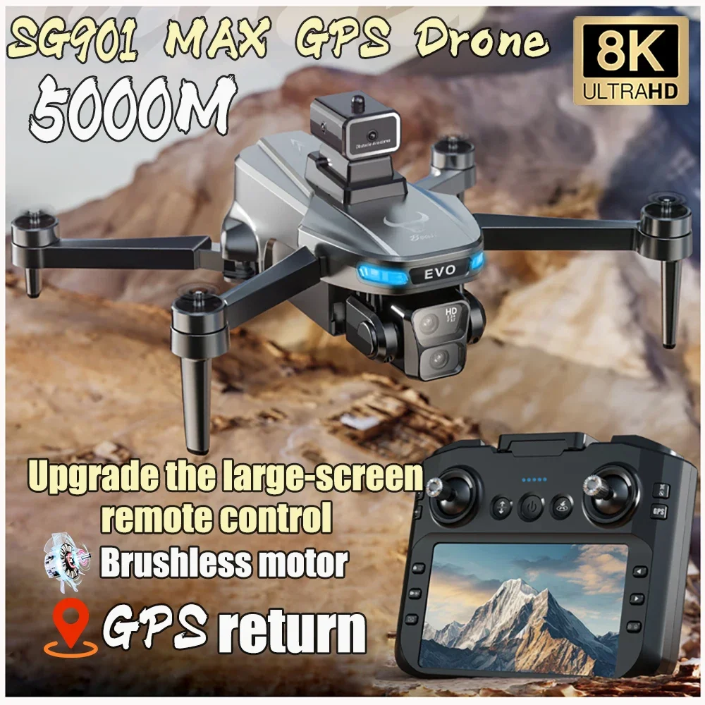 SG901 MAX GPS Drone Profesional Screen control 8K HD Dual Camera BrushlessObstacle Avoidance Aerial Photography Quadcopter Toys