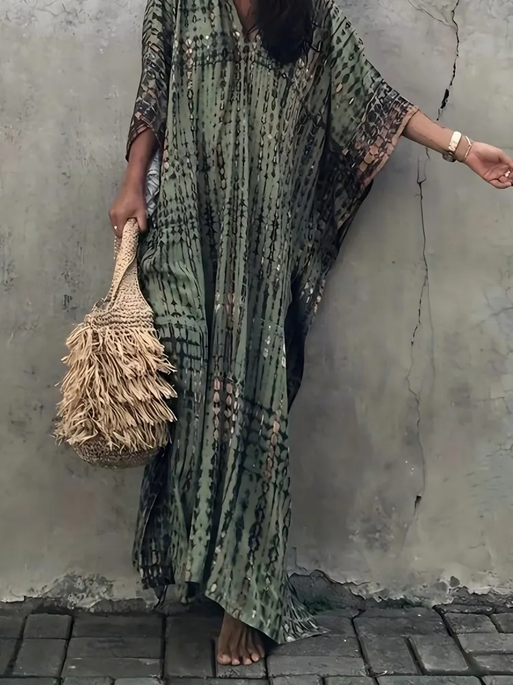 Kaftan Dresses for Women Plus Size Summer Beach Dress with Print and Swim Cover Ups 4