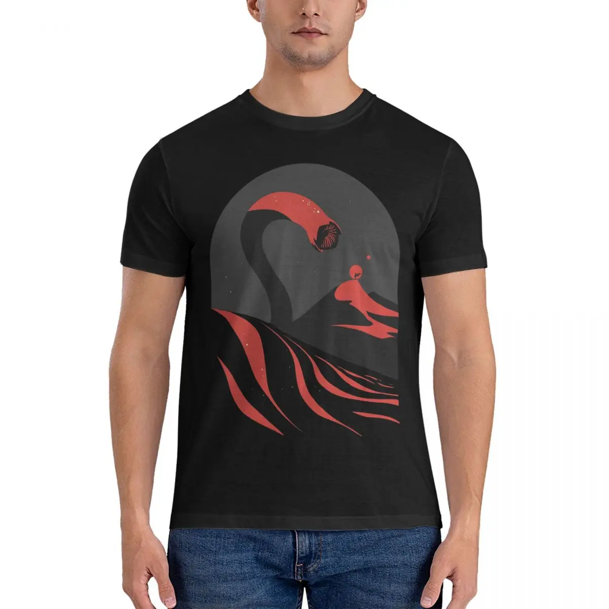 

Мужские футболки Sandworm, повседневные хлопковые футболки с круглым вырезом, уникальная одежда