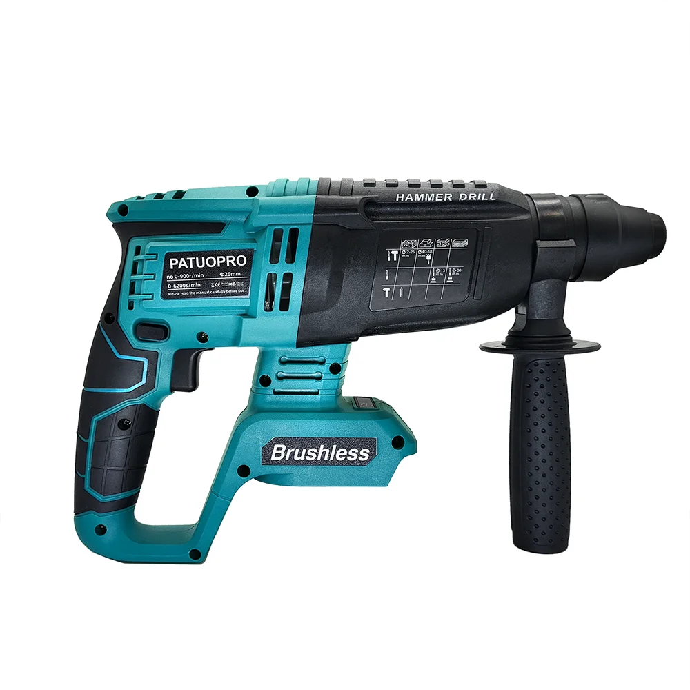 Electric Brushless Hammer Drill Multifunctional Cordless Rotary Hammer Drill Power Tools For Makita 18V Battery(No Battery) 2