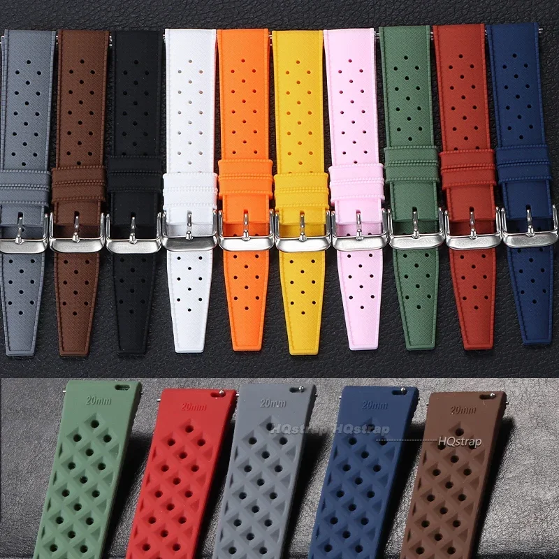 Tropical Silicone Quick Release Watch Band – Universal Wristband with Rubber Bracelet