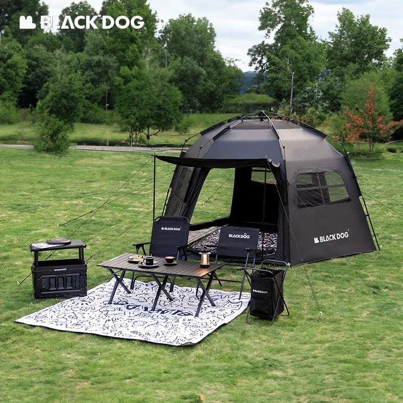 

Палатка Naturehike Blackdog с автоматическим укрытием, тент для отдыха на открытом воздухе, походов, шестигранный Водонепроницаемый солнцезащитный козырек с черным покрытием, UPF50