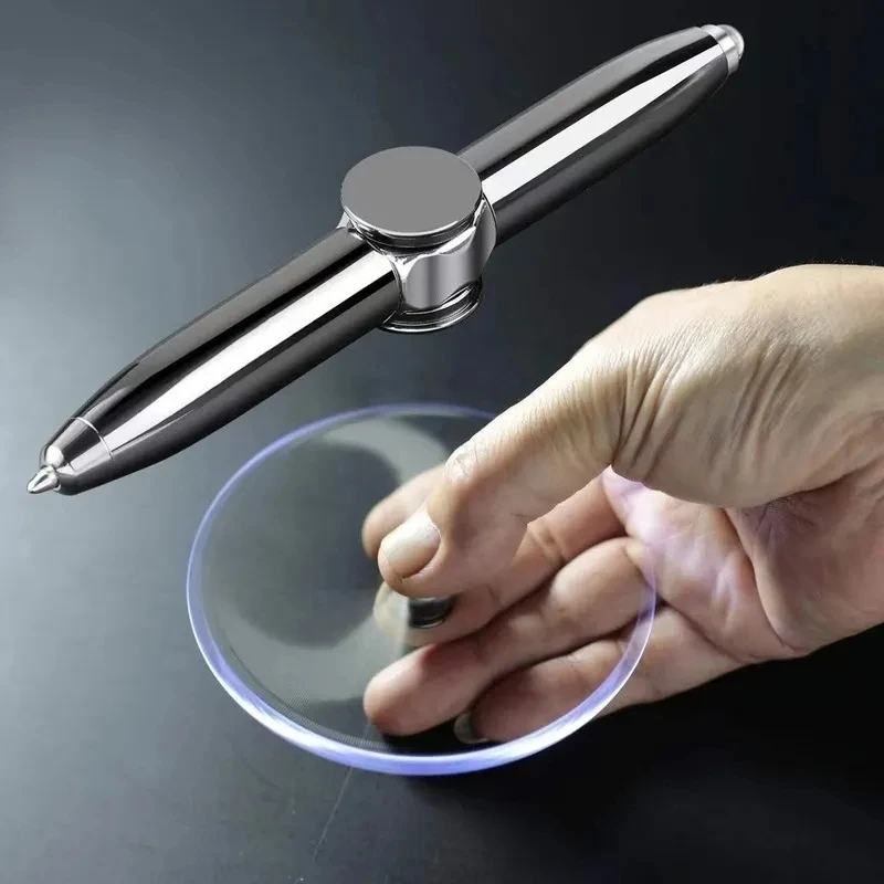 Creatieve Multifunctionele Led Pen Spinning Decompressie Gyro Metalen Balpen Mode Kantoor Schoolbenodigdheden Schrijven Pennen