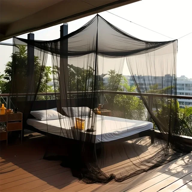 Grand moustiquaire à quatre portes, housse en maille de polyester respirante, adaptée au camping en plein air, anti-insectes en été 6