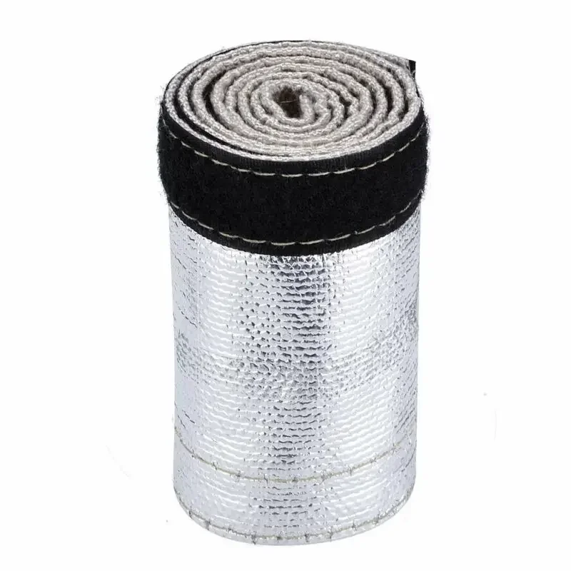 Universal Glass Fibre Metallic Heat Shield Sleeve Insulated Wire Hose Cover Wrap Loom Tube Cover Shroud 2Ft X 4.2