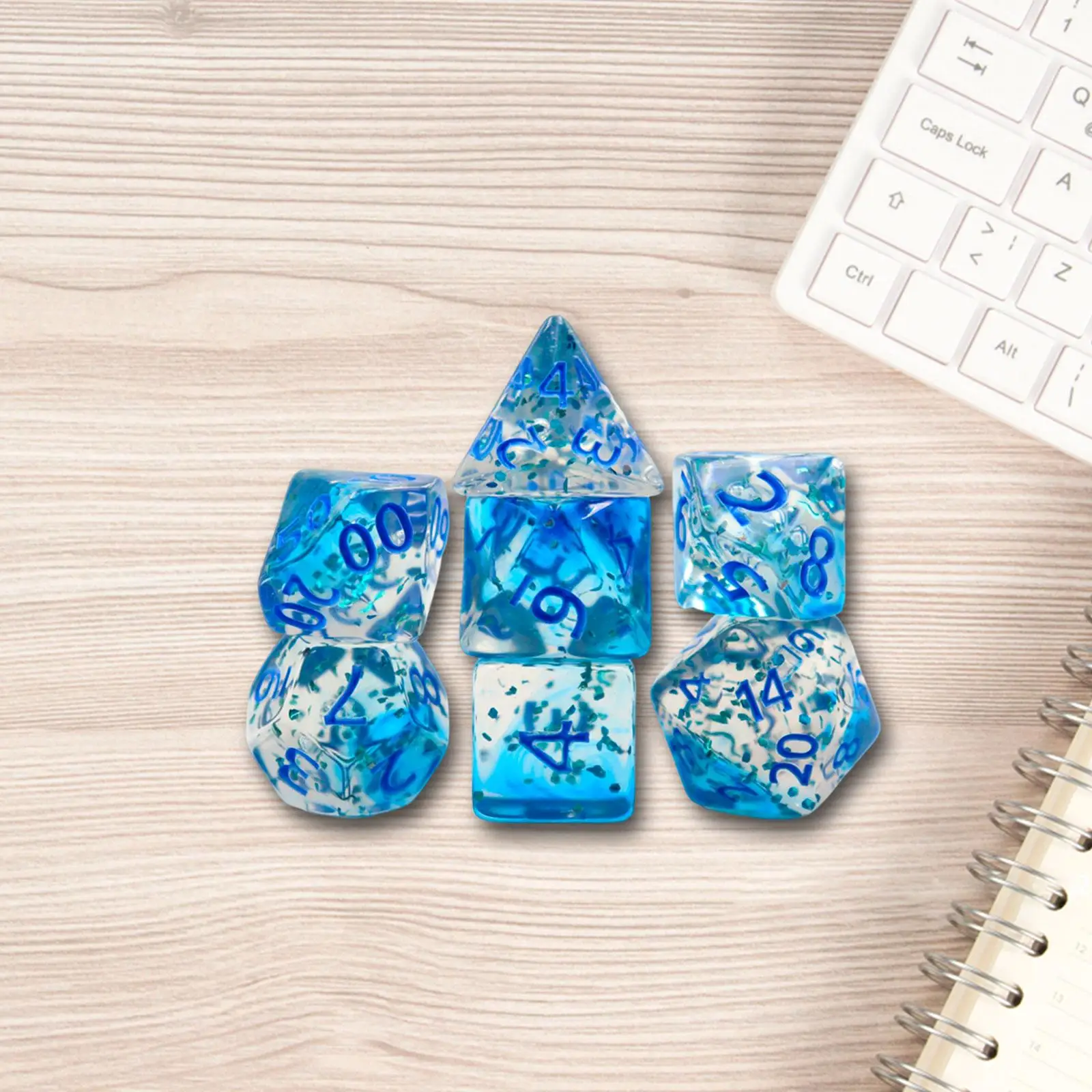 

7x Acrylic Polyhedral Dices Set Multi Sided Dices Party Favors