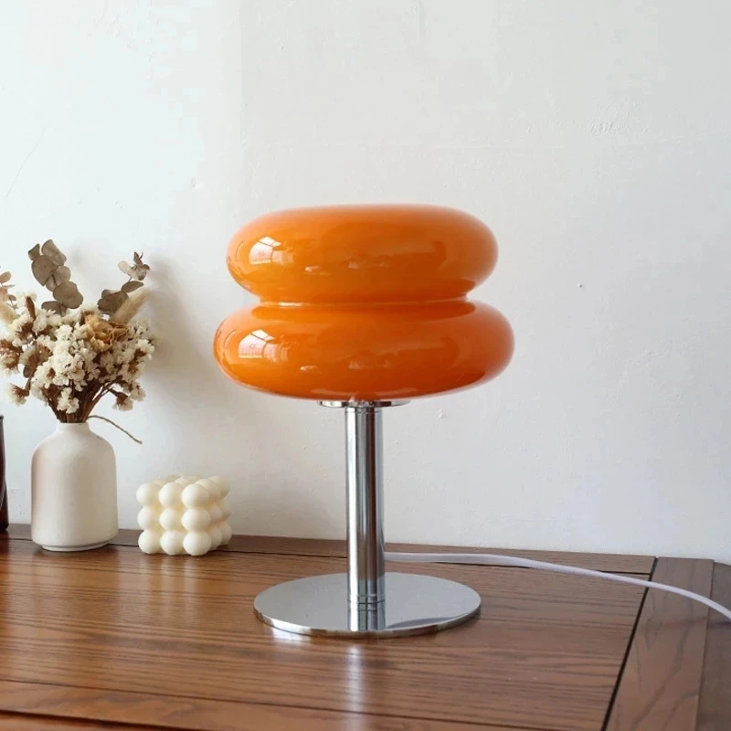 

Macaron Glass Table Lamp 3-Color Dimming Living Room Atmosphere Lights Eye Protection Night Light Bedroom Bedside Decor Lamps