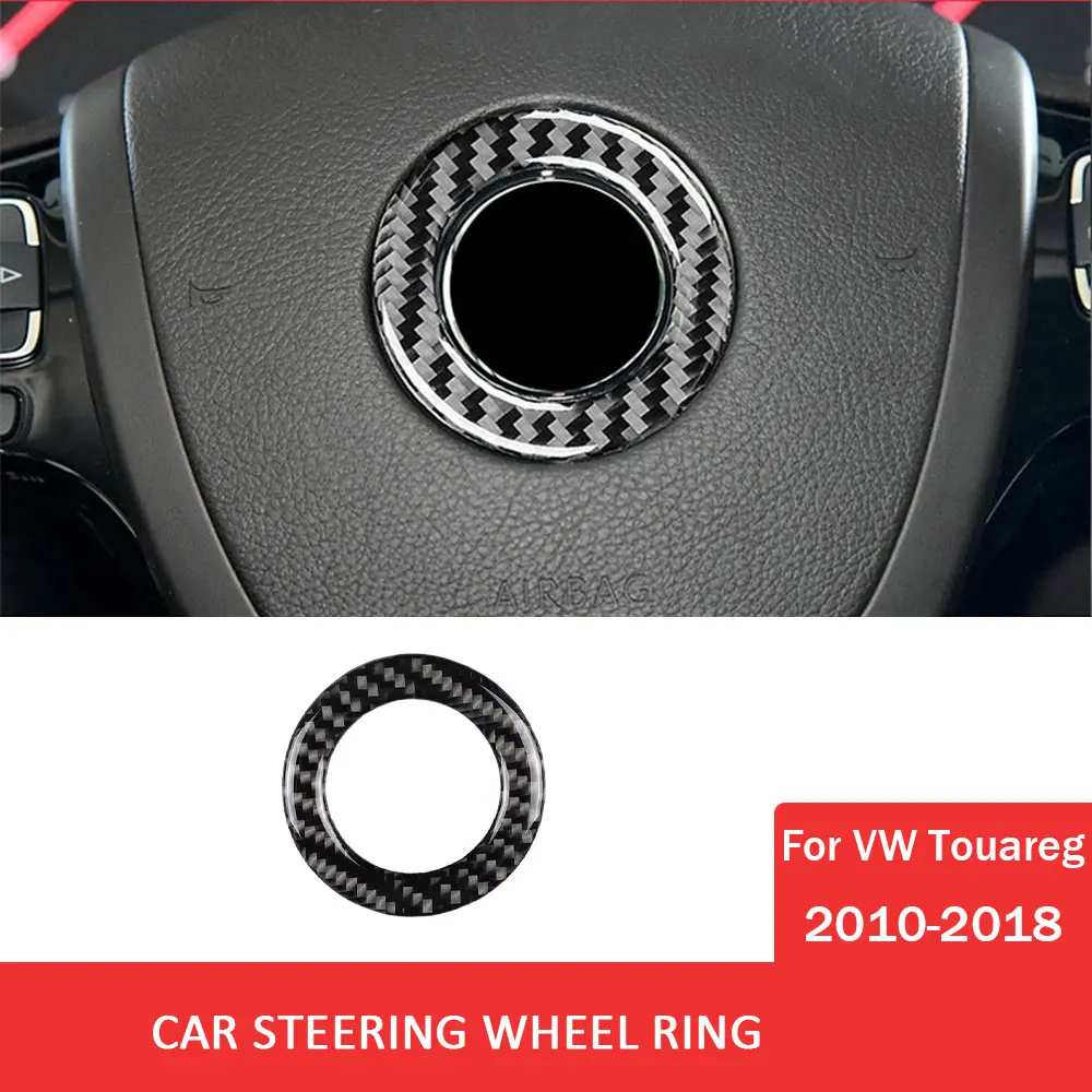 

for Volkswagen VW Touareg 2010-2018 Car Steering Wheel Logo Trim Sticker Carbon Fiber Decal Auto Interior Accessories