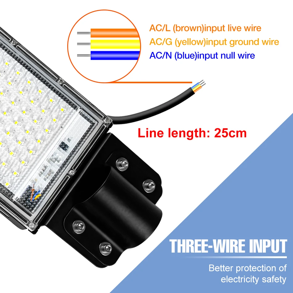 LED 슈퍼 밝은 투광등 IP65 방수 가로등 220V 야외 외벽 장착 조명 대면적 조명 100W 50W