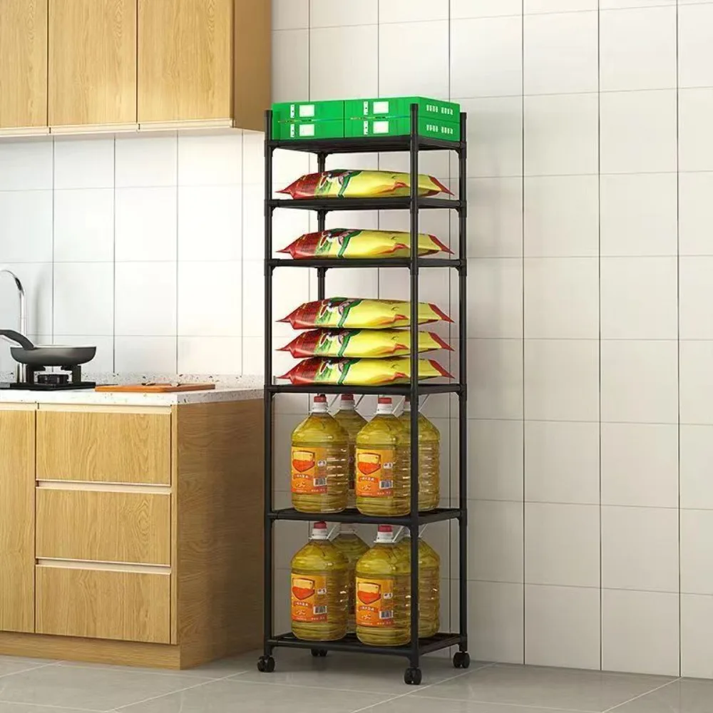 Floor-Standing Microwave Storage Rack Household Microwave Stove Shelf Bathroom Pantry Closet Kitchen Storage Multi-Layer Shelf
